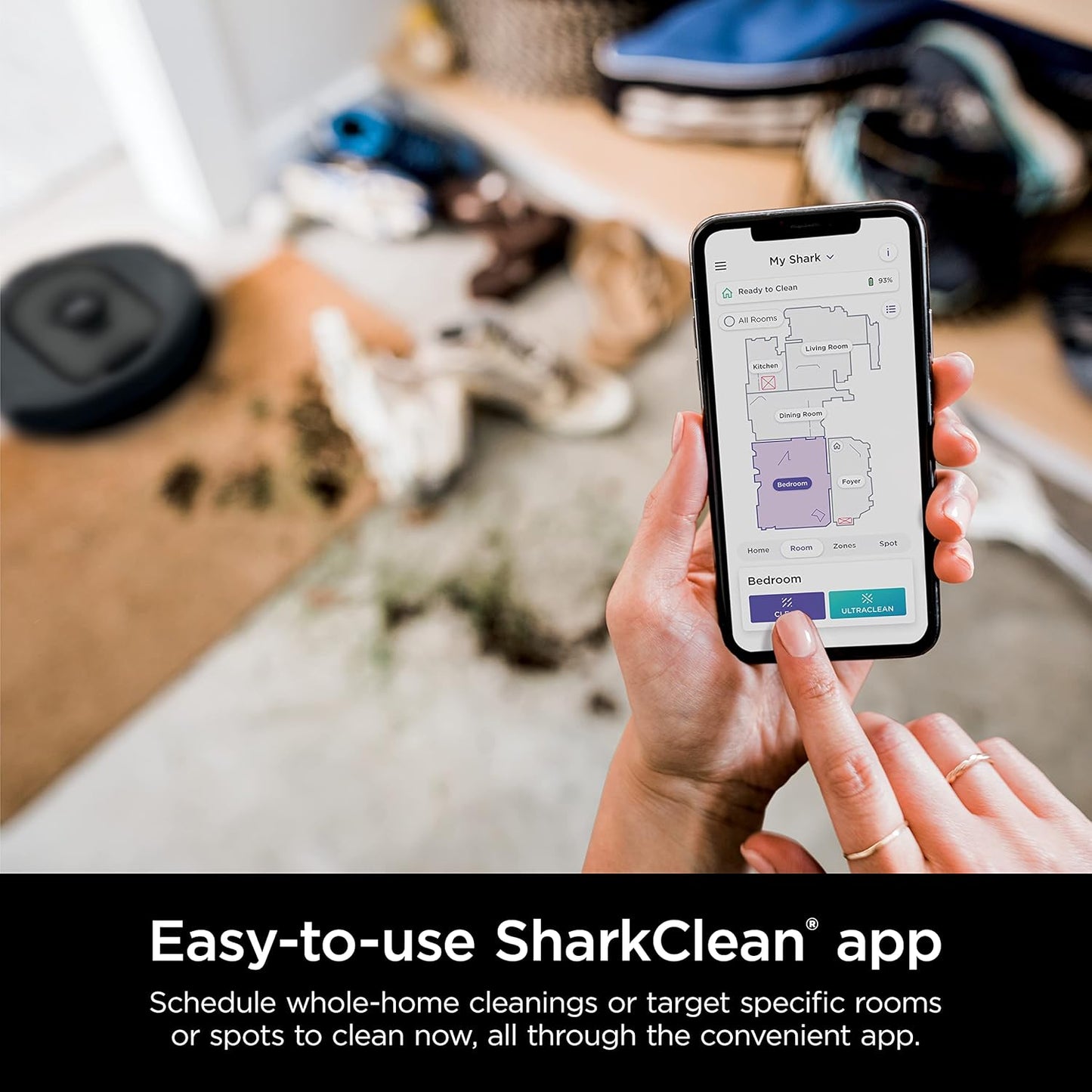 Shark AV2501S AI Ultra Robot Vacuum - Matrix Clean & Home Mapping | 30-Day HEPA Bagless Self-Empty Base, Dark Grey
