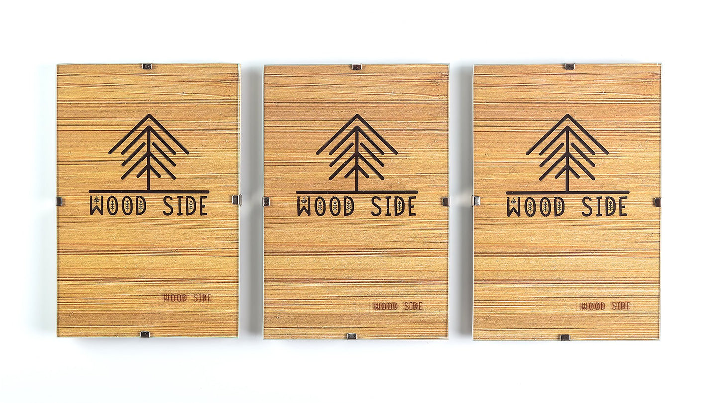 WOOD SIDE ORBIS Glass Clip Picture Frames 5x7 - Pack of 3, Clear Craft Photo Frames