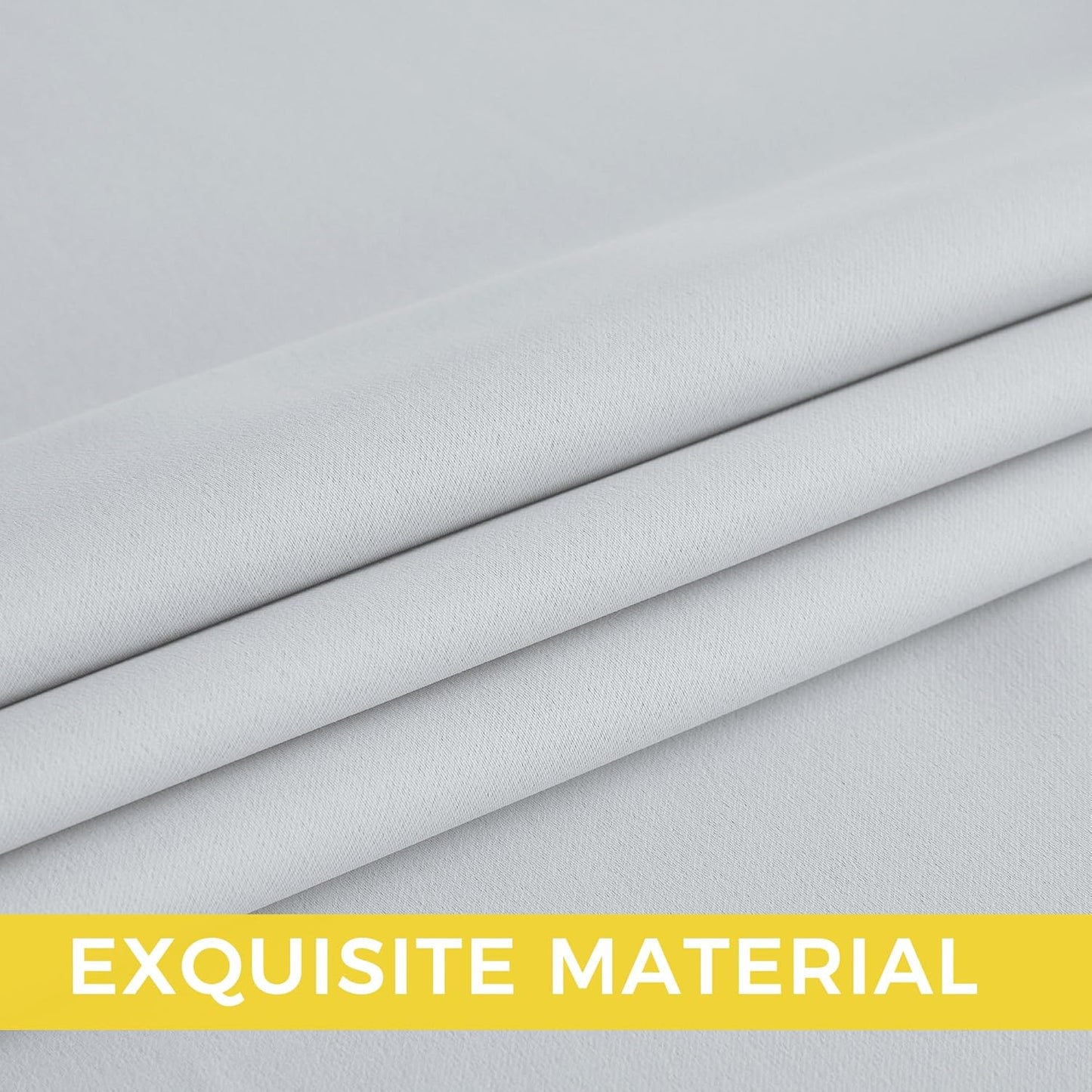 NICETOWN Room Darkening Curtains - Greyish White Drapery Panels, 52" x 63" for Ultimate Light Control