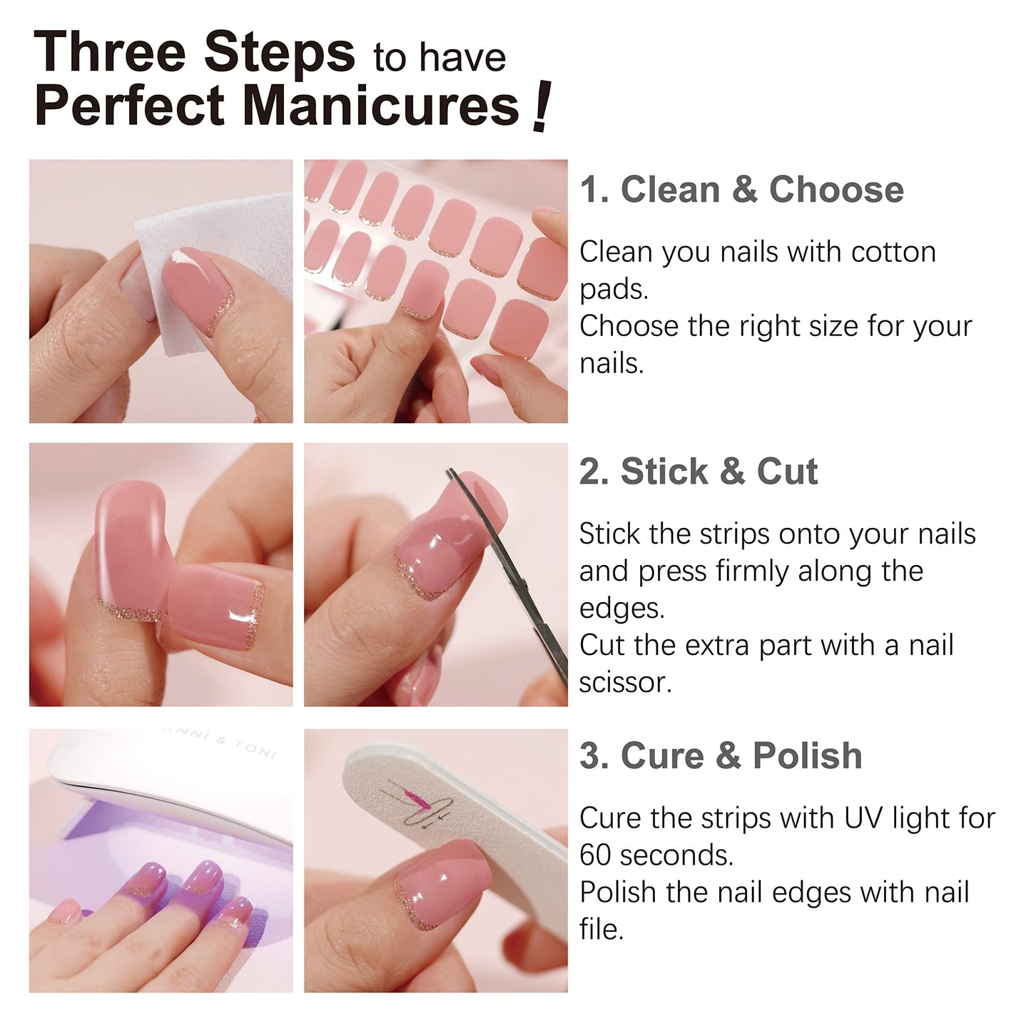 DANNI & TONI Semi Cured Gel Nail Strips Red Chrome Metallic Mirror Gel Nail Stickers 28 Stickers Gift for Woman |Ruby Chrome