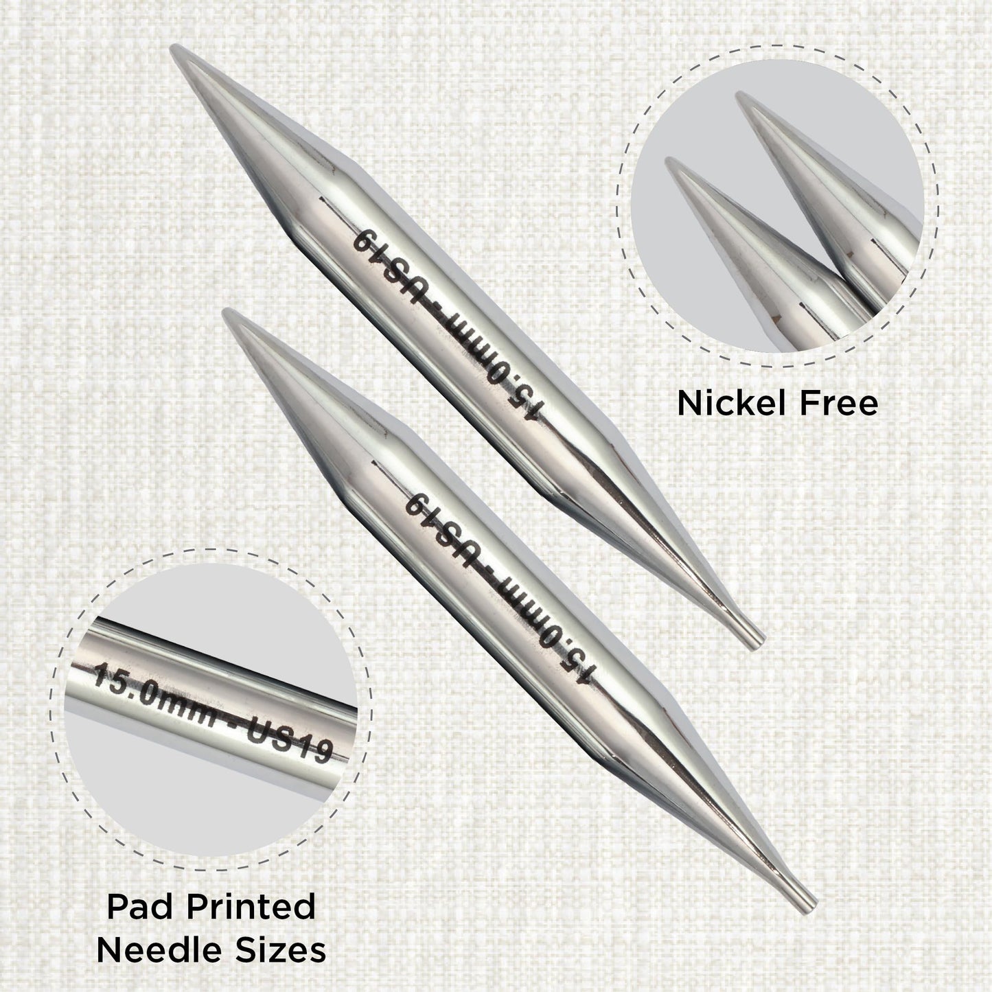 KnitPro Nova Interchangeable Circular Needles 5" (13cm) | US Size 19 (15mm)