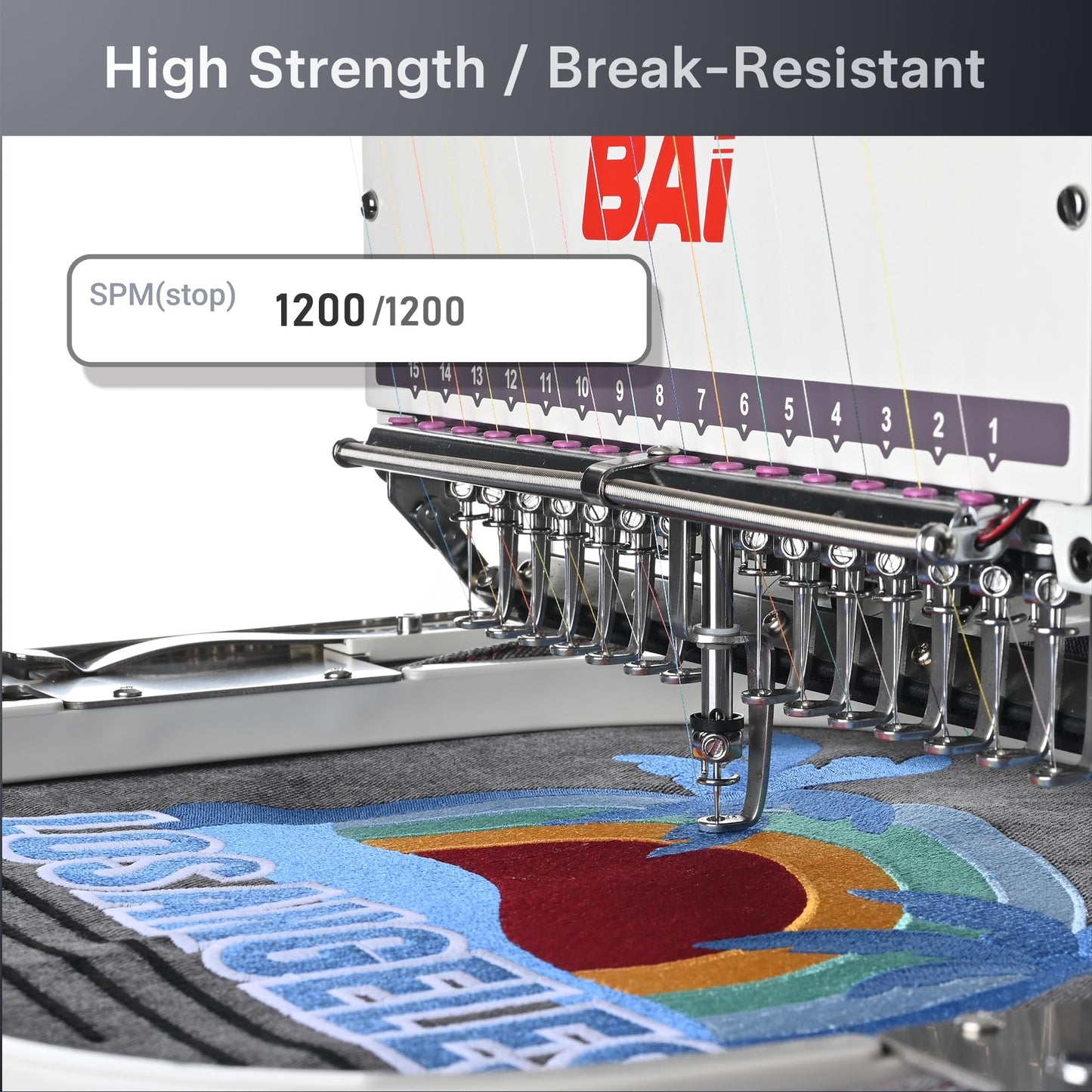 BAi Embroidery Thread Set, 100 Brilliant Colors,40WT (108D/2) Polyester Embroidery Machine Thread, 4000M Each Spool for Commercial Multi-Needle Embroidery Machines Embroidery Machines