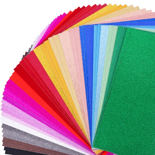 Glitter Colored Cardstock Bulk 150 sheets, 8.5” x 11” Cardstock Sparkly Paper 25 Assorted Colors Construction Paper,250 GSM Card Stock Printer Paper Scrapbooking Supplies for Diy Crafts Card Making