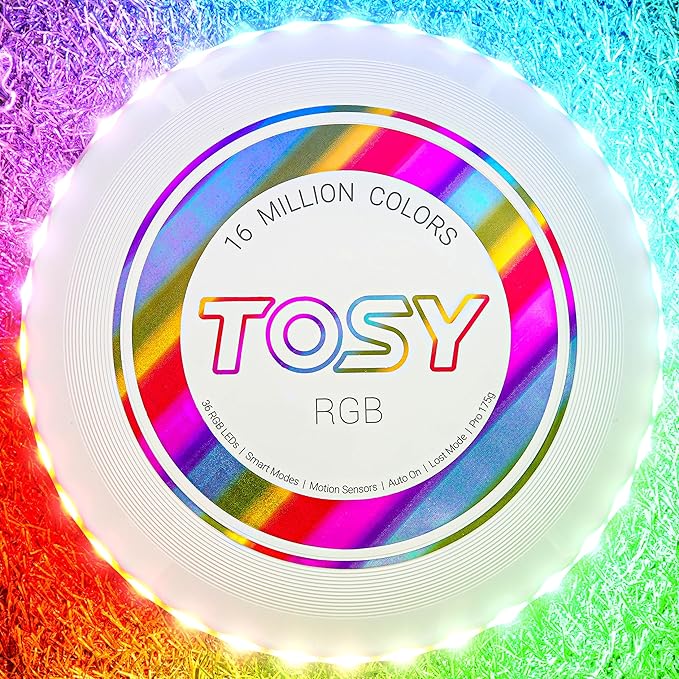 TOSY Bundle of 2 - Flying Disc 108 LEDs - RGB White + Blue