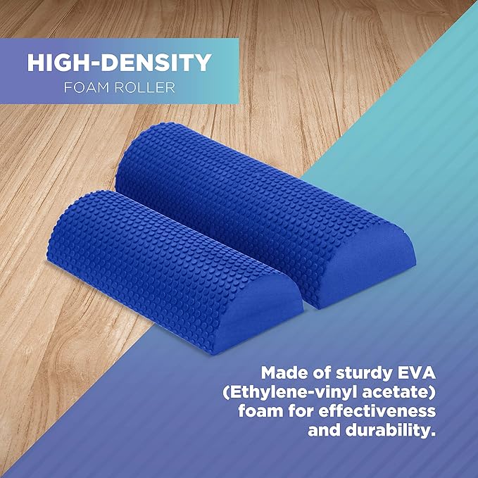 Bean Products High-Density EVA Foam Rollers | Deep Tissue Massager | Myofascial Release Textured Bumps | 18??Half Roller | Made in The USA