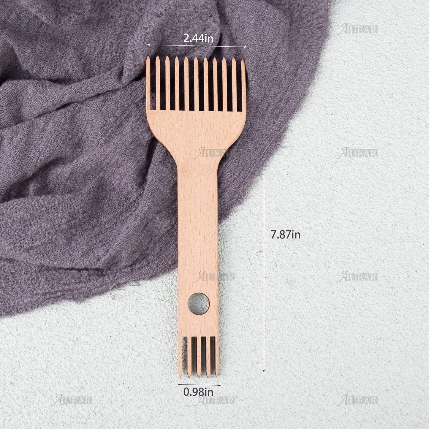 AUEAR, Wooden Weaving Loom Comb, Double-Ended Handcraft Tapestry Rug DIY Braided Tools for Handcrafts Woven Making Crafts