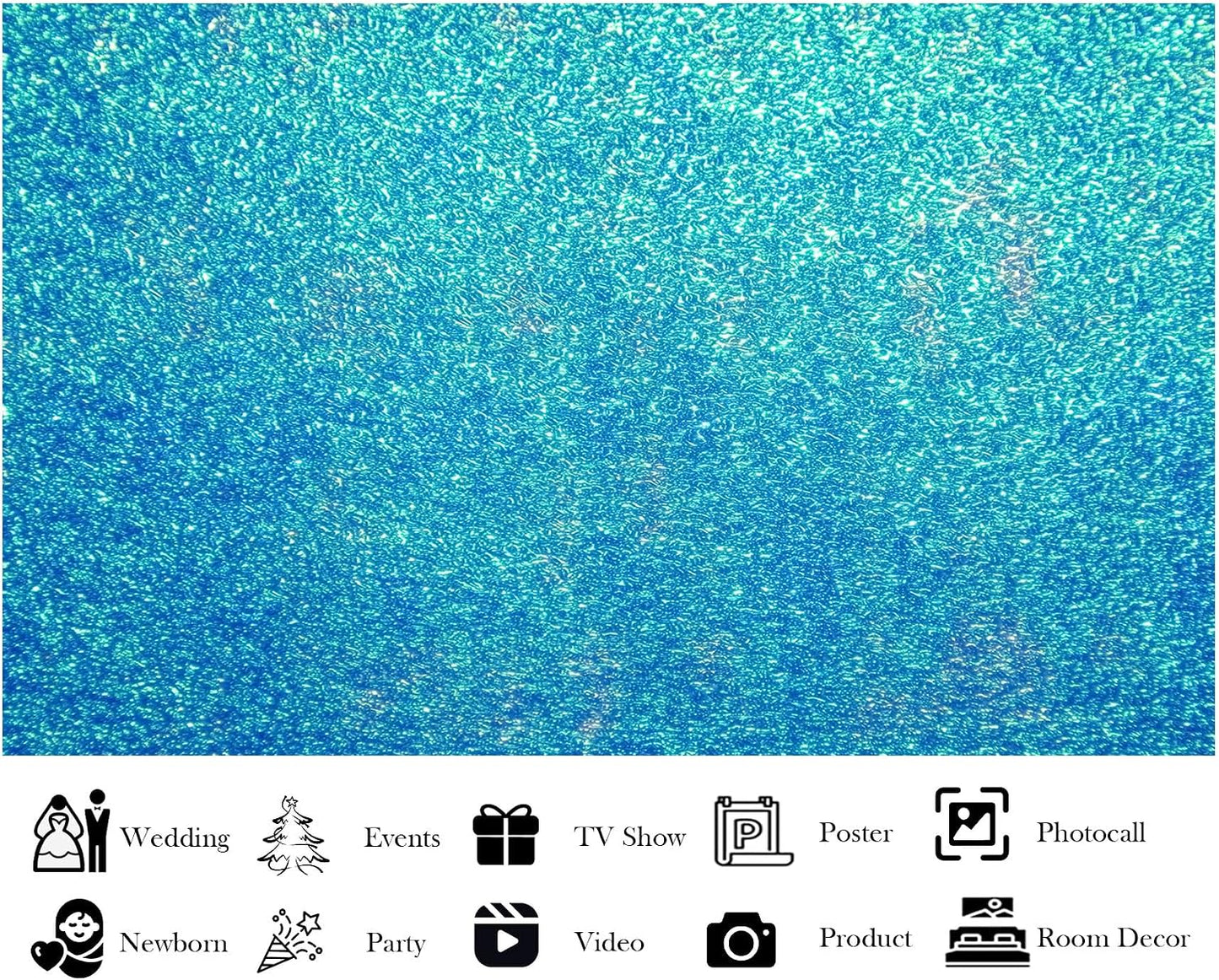 LidyMini 9x6ft Fabric Sparkling Blue Water Backdrop Glistening Ripple Texture Background Minimalist Nature Shooting