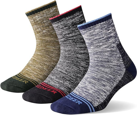 FEIDEER Men's Hiking Walking Socks, Multi-Pack Wicking Cushioned Outdoor Recreation Hiking Socks