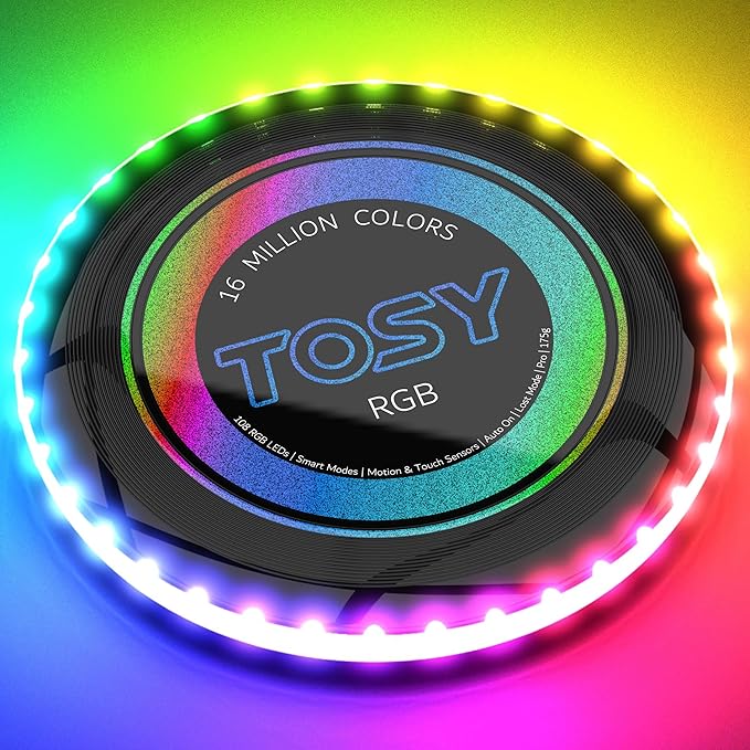 TOSY Bundle of 3-2X RGB Black + Red - Frisbee 108 LEDs, 16 Million Colors
