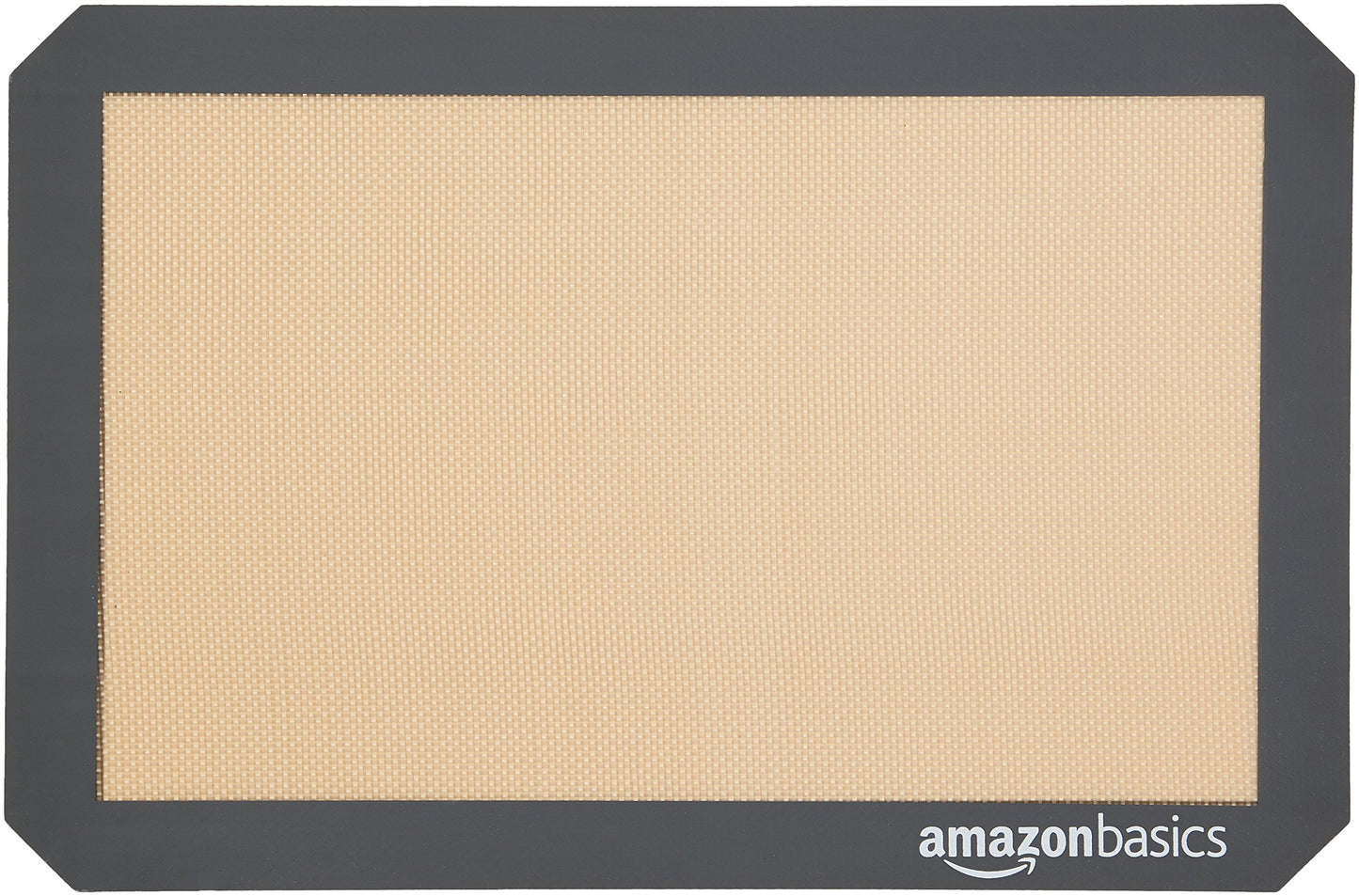 Amazon Basics Rectangular Non-Stick Silicone Baking Mat, Food Safe, Heat Resistant, 9"x13", 9.9"x14.8", and 16.5"x11.6", Beige/Gray, Pack of 3