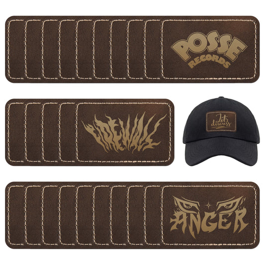 BUVKHMX Faux Leather & Leatherette Hat Patches - 30 Pack Blank Laserable Patches with Adhesive Backing for Customization, Fabric Repair, Sewing & Laser Engraving Supplies (3 x 2 Inch)