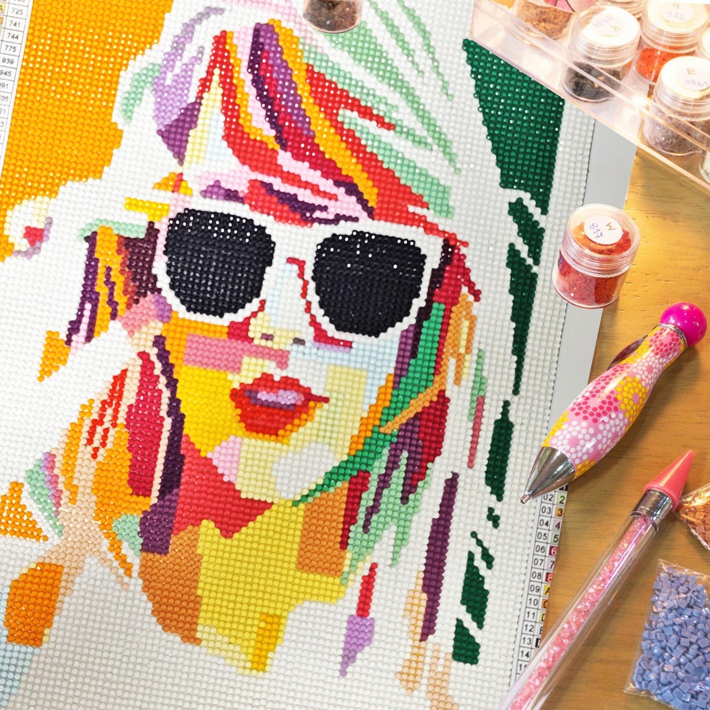 LETISH 5D Diamond Painting for Adults,DIY Diamond Painting Kits,Diamond Painting Kit Art for Wall Home Decor Arts Craft (Yellow Glasses)
