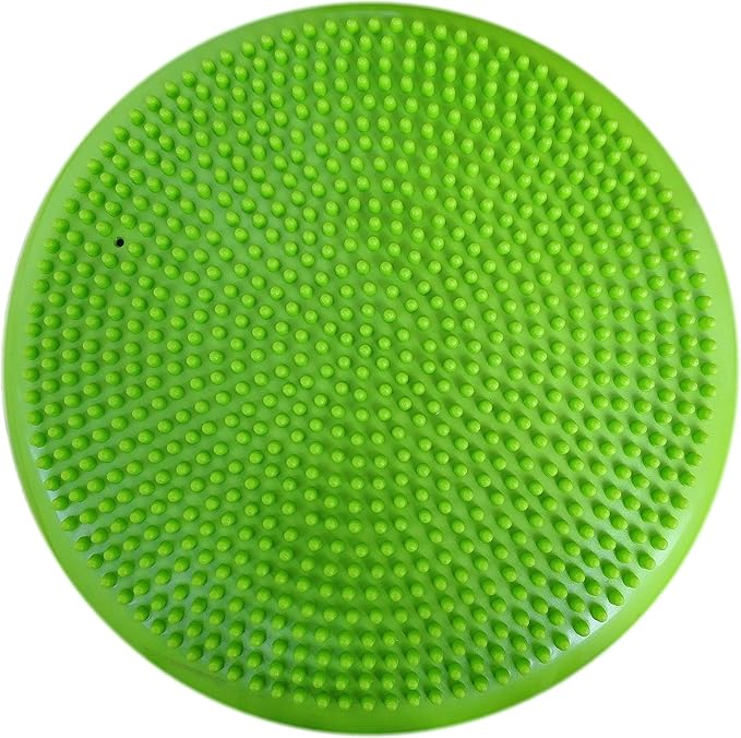 AppleRound Inflated Wobble Cushion with Hand Pump, Air Stability Board (Extra Thick), Core Balance Disc for Adults, Sensory Wiggle Seat for Kids, Flexible Seating for All Age, 13.5in / 34cm Diameter
