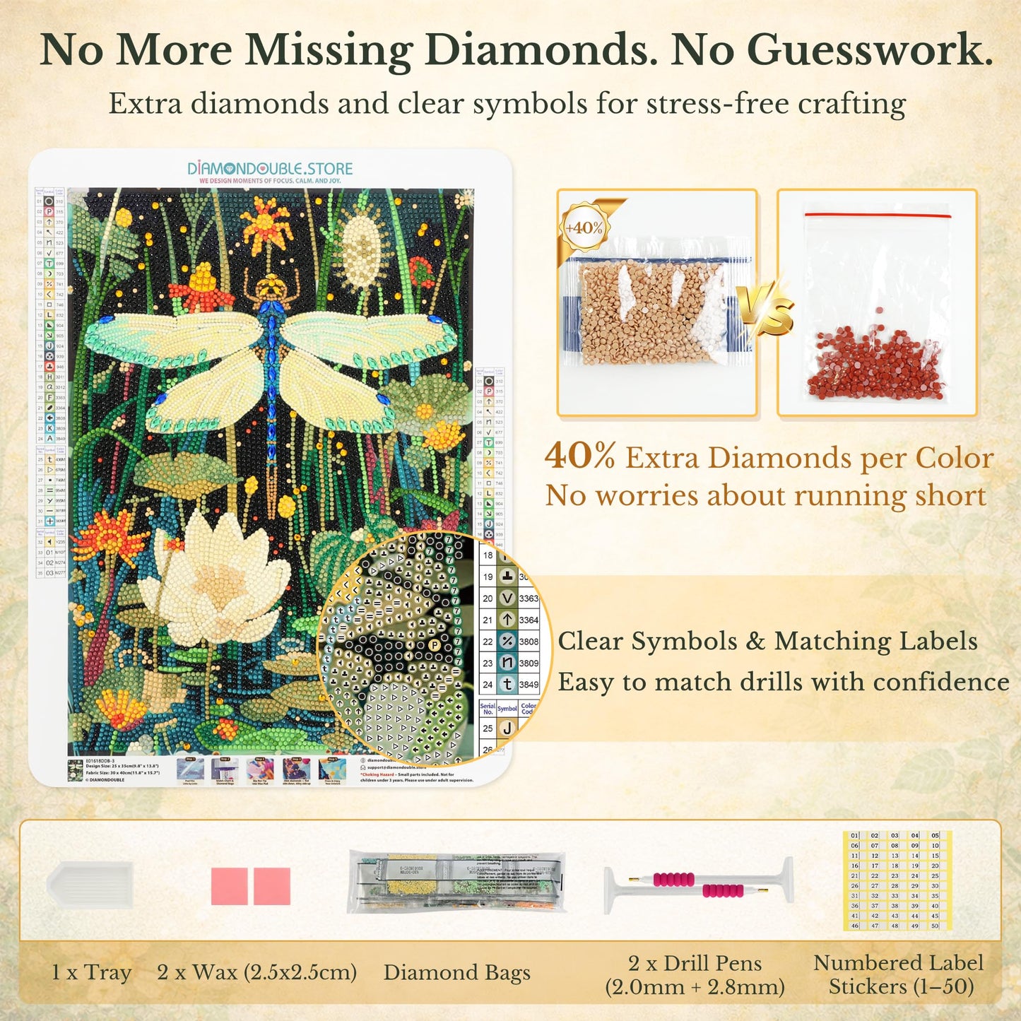 DIAMONDOUBLE Spring Summer Diamond Art Kits for Adults, 12x16 5D Full Drill Diamond Painting on Velvet Canvas, Dragonfly Design with Mixed Acrylic & Special Shape Diamonds, DIY Paint by Diamonds
