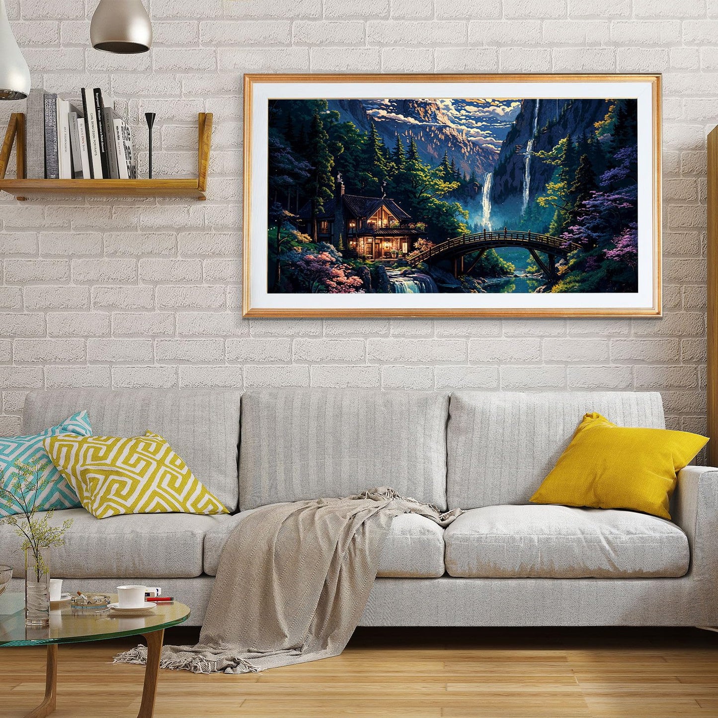 JOOZ Mountain Diamond Painting Kit for Adults 5D Large Landscape Diamond Art Kits for Adults House Diamond Art Painting Kits Gem Art Kits for Home Wall Decor 27.5x15.7Inch