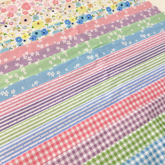 7Pcs 20" x 20" Cotton Fabric DIY Making Supplies Quilting Patchwork Fabric Fat Quarter Bundles DIY for Quilting Cotton Patchwork Cushions (16pcs Mix Flowers, 20 x 20 inches)