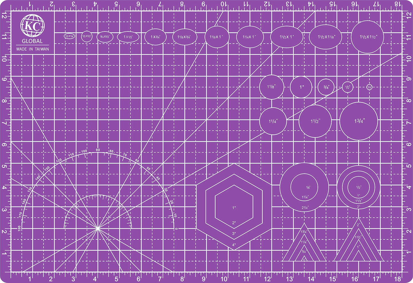 KC GLOBAL A3 (19"x13") Professional Grade Self-Healing Cutting Mat (Purple) - Odor-Free, Double-Sided, Eco-Friendly, Non-Slip, Premium Desk mat for DIY, Crafting, Model Building,and Art Projects