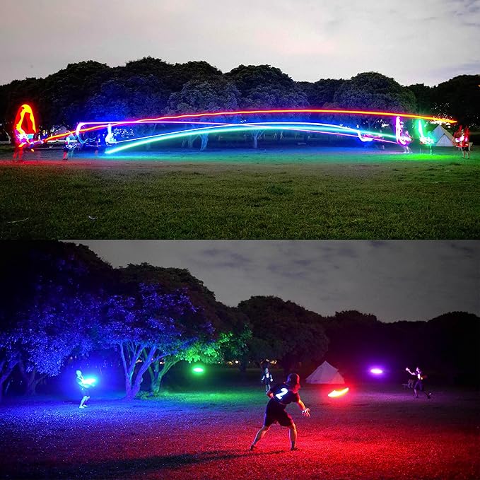 TOSY Bundle of 3-2X Green + Blue - Flying Disc 36 LEDs, Super Bright, Smart Modes, Auto Light Up, Rechargeable, Cool Fun Christmas, Birthday & Camping Gift for Men/Boys/Teens/Kids, 175g Frisbee
