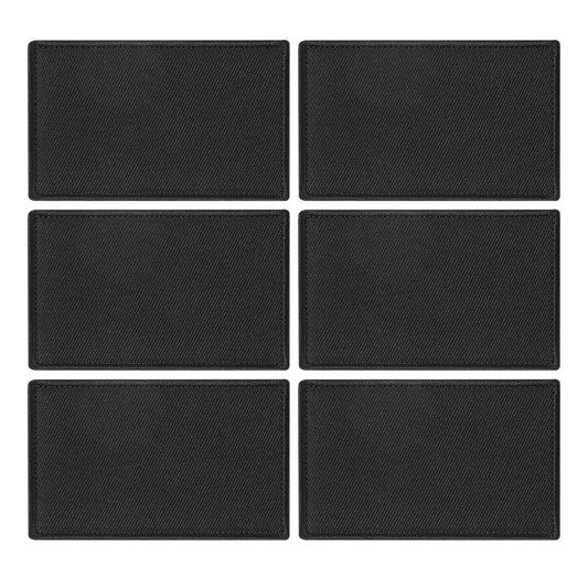 PATIKIL Rectangle Solid Flag Patch, 6 Pcs 3x2 Inch Pure Embroidered Patch Decorative for Holes Hats Jeans Repair Bags DIY Craft, Black