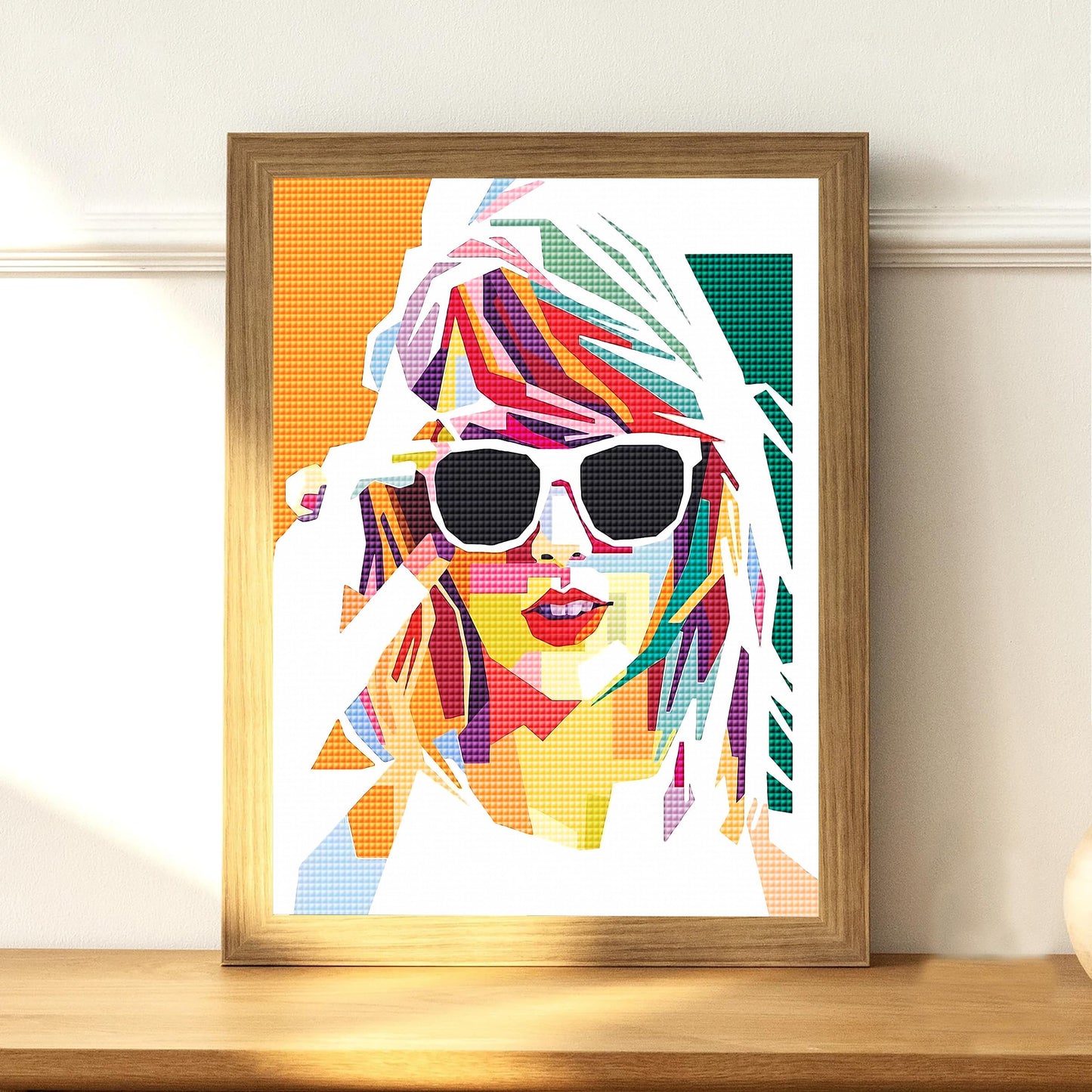 LETISH 5D Diamond Painting for Adults,DIY Diamond Painting Kits,Diamond Painting Kit Art for Wall Home Decor Arts Craft (Yellow Glasses)