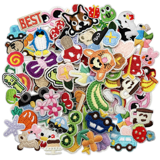Acrebow 67 Pcs Small Iron On Patches Random Assorted Embroidered Applique Sew On Mini Cartoon Patches for Kids Clothes Fabric Crafts Clothing Jeans Hats Jackets Backpacks Bags for Children Toddler