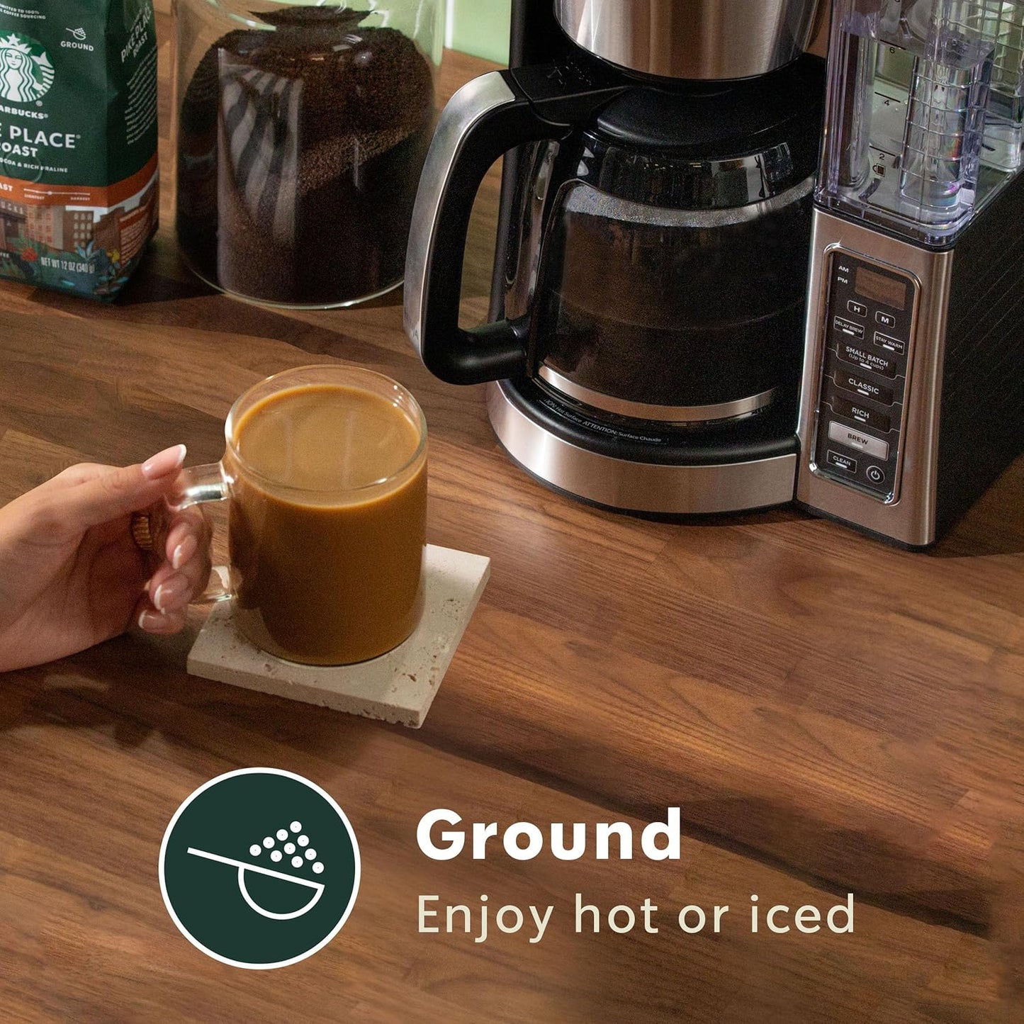 Starbucks Ground Coffee - Vanilla Flavor for Hot or Iced Beverages | Six 11 oz Bags