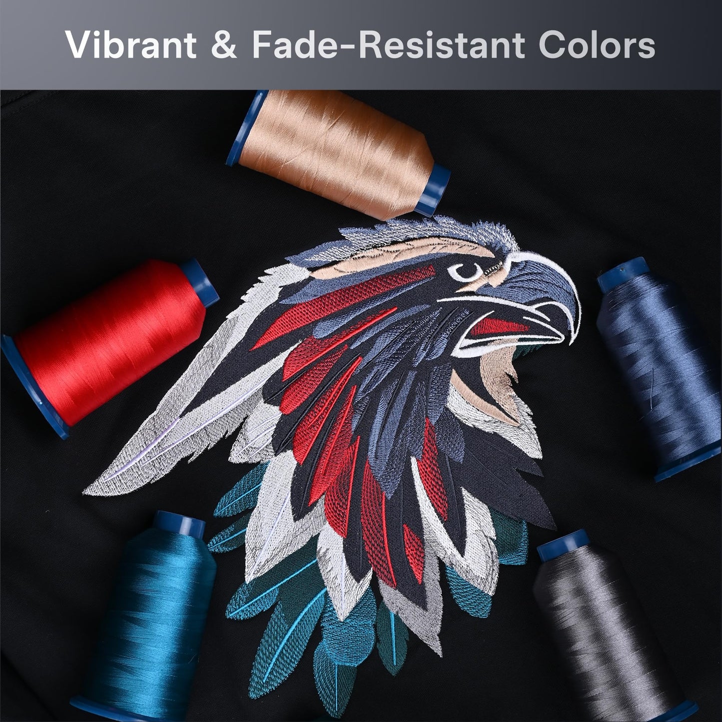 BAi Embroidery Thread Set, 100 Brilliant Colors,40WT (108D/2) Polyester Embroidery Machine Thread, 4000M Each Spool for Commercial Multi-Needle Embroidery Machines Embroidery Machines