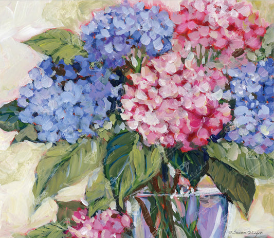 DIAMOND ART CLUB Hydrangeas Diamond Painting Kit, Fun DIY Crafts for Adults, Round Diamond Art Canvas, 15" x 13" (38 cm x 33 cm)