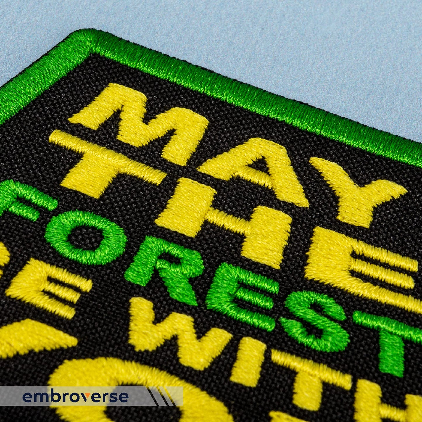 EMBROVERSE May The Forest Be with You Travel Patch - Funny Embroidered Iron On Patches - Size: 3.9 x 2.4 inches