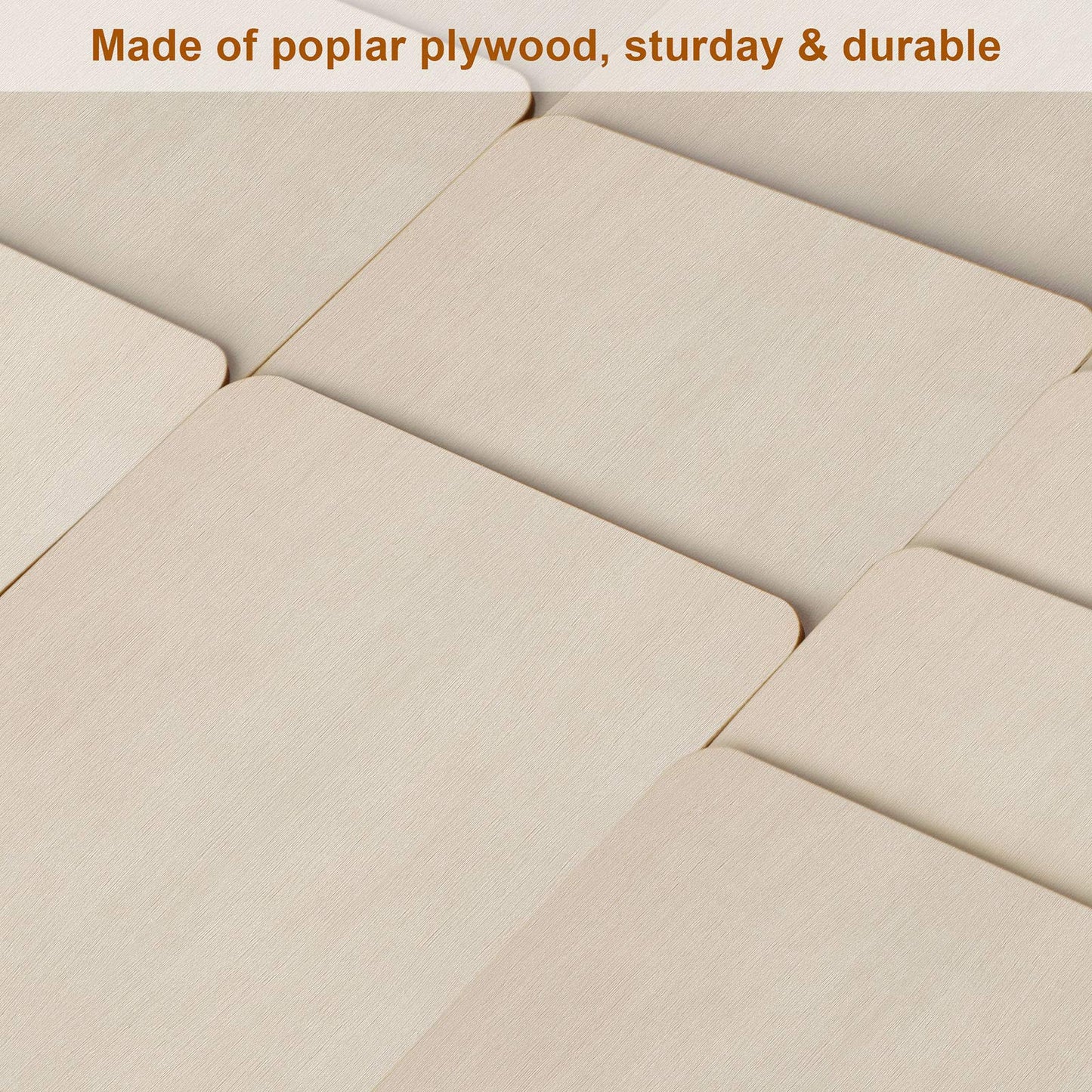Fuyit Unfinished Wood Pieces, 50Pcs 3 x 3 Inch Blank Natural Wood Square Wooden Cutouts Board for DIY Crafts Painting, Scrabble Tiles, Coasters, Decoration