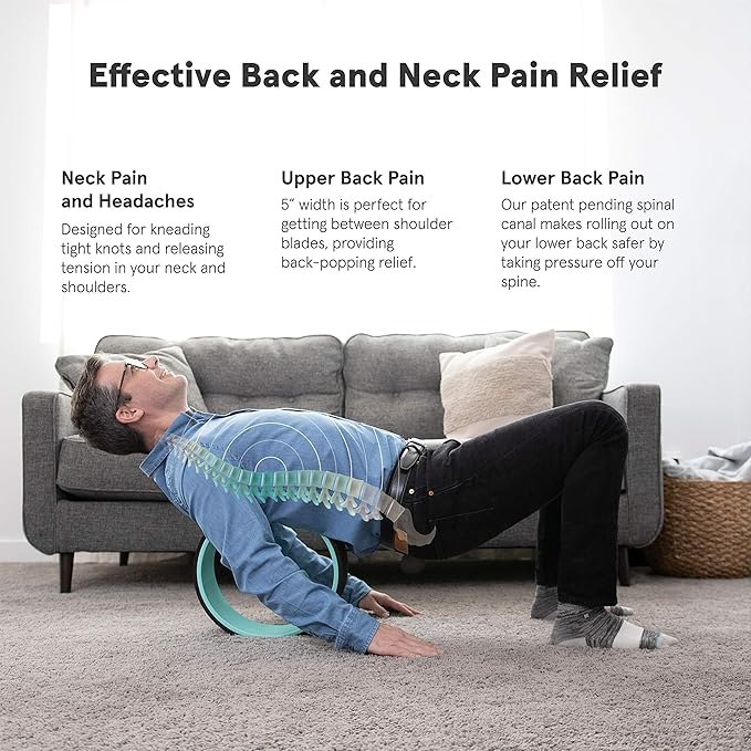 Chirp Wheel Foam Roller ??Targeted Back & Neck Relief, Lumbar Spine Stretcher, Spinal Decompression Back Stretcher, Massage Roller with Density Foam for Physical Therapy, Supports 500lbs, 10-Inch Mint